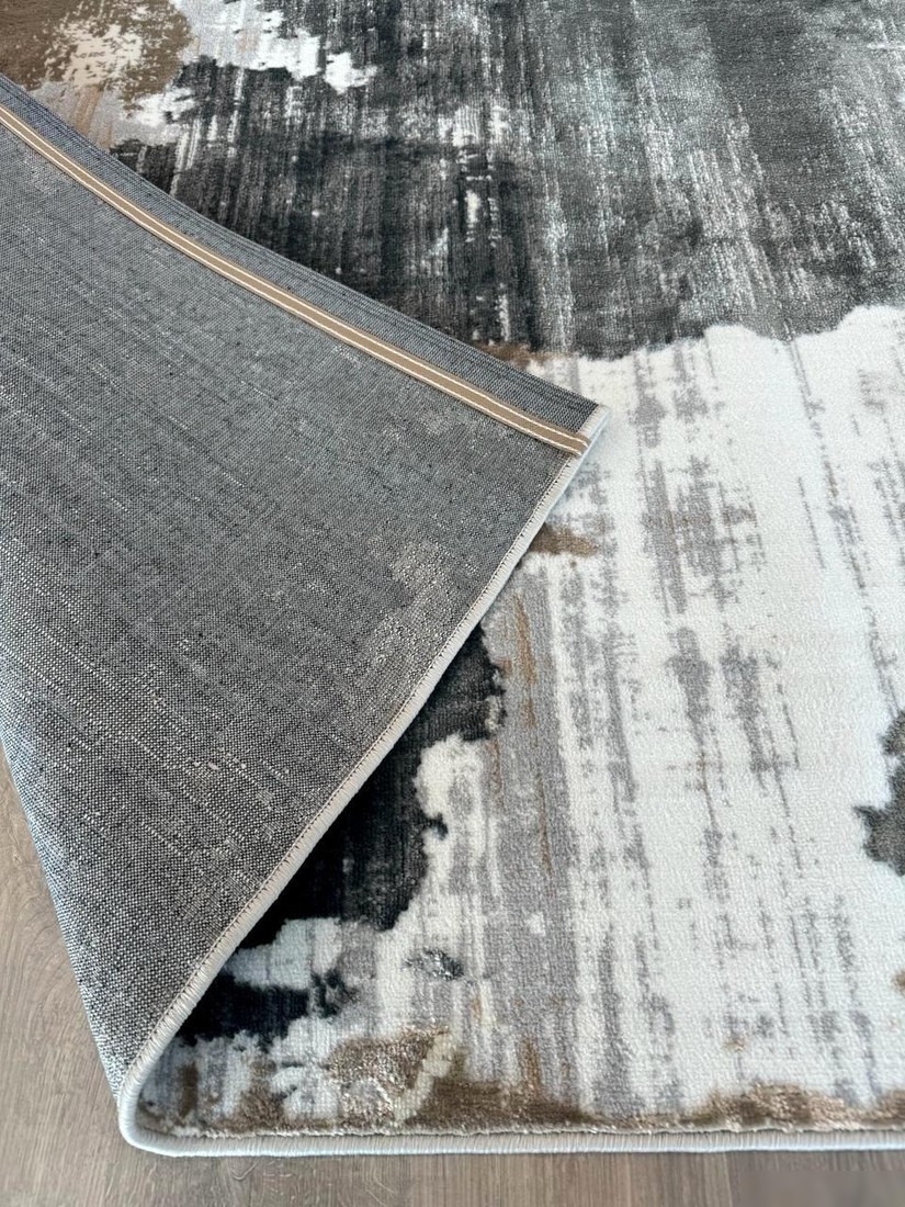 Ковер для жилой комнаты Radjab Carpet Бьянка Прямоугольник D009A 7563RK-B (2.4x3.4, Cream Shirink/Blue Fdy)