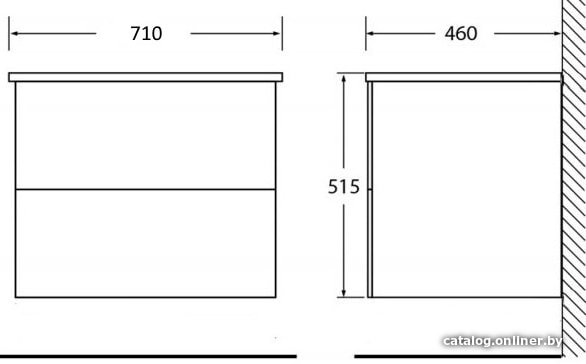 BelBagno Тумба под умывальник Etna-700-2C-SO-BL-P (bianco lucido)