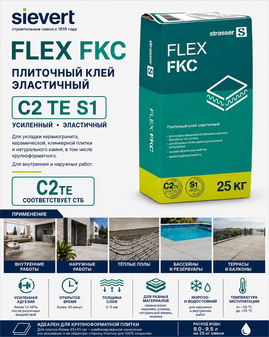 Кладочный состав универсальный Quick-Mix FLEX FKC (25 кг)