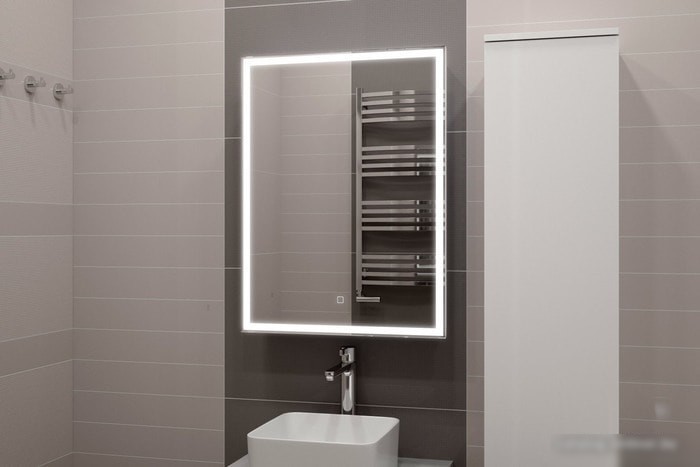 Континент Шкаф с зеркалом Allure Led 55x80 (правый)