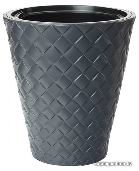 Кашпо Form-Plastic с вкладышем Маката 2820 (антрацит) Кашпо Form-Plastic с вкладышем Маката 2820 (антрацит)