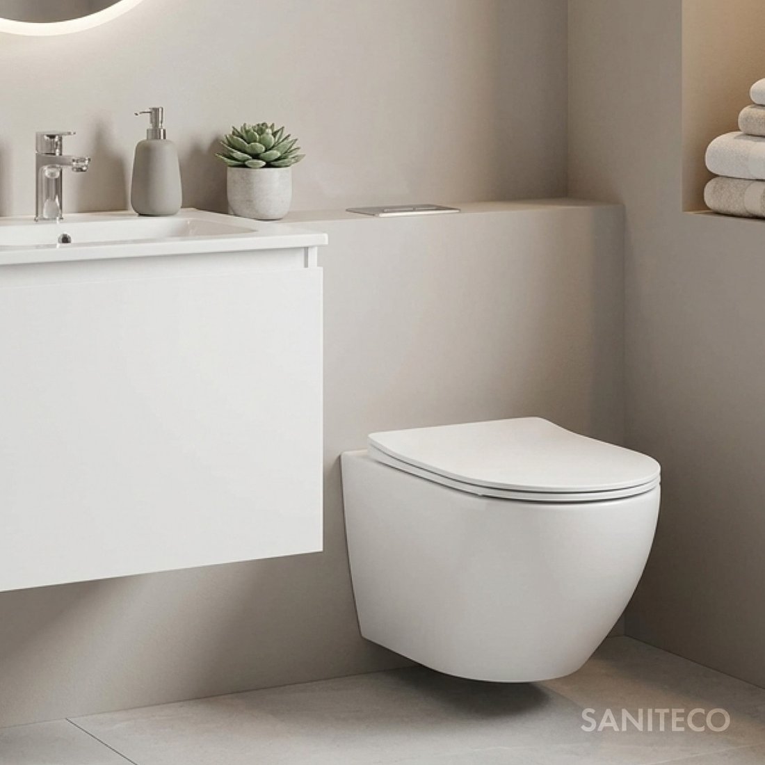 Унитаз подвесной Saniteco Rimless R-203 (белый)