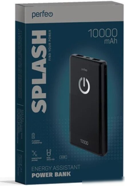 Внешний аккумулятор Perfeo Splash 10000mAh (черный)