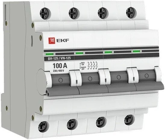Выключатель нагрузки EKF PROxima 4P 100А ВН-125 SL125-4-100-pro