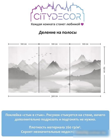 Фотообои Citydecor Абстракция 107 300x150