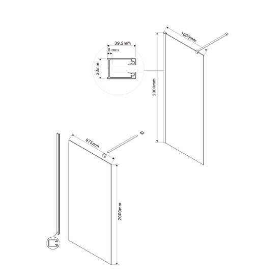 Душевая стенка Vincea Walk-In VSW-1H100CG (хром/тонированное)