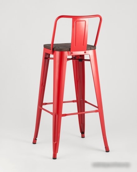 Стул Stool Group TOLIX WOOD со спинкой барный (красный) глянцевый