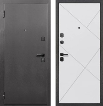 Металлическая дверь Guard 86x205x7 левая (серебристый/белый матовый)