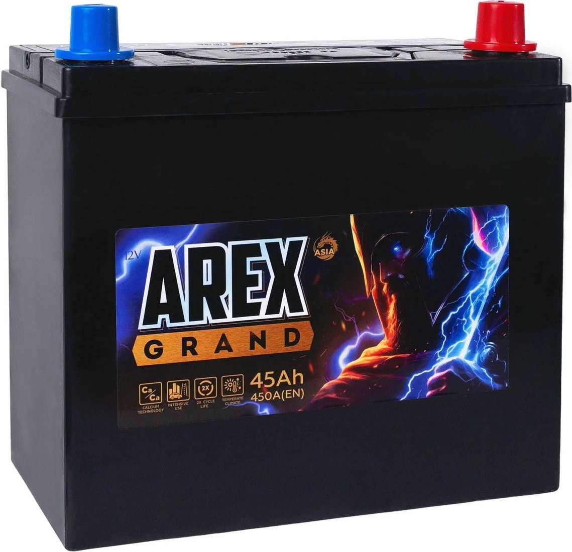 Автомобильный аккумулятор AREX Grand Asia R+ (45 А·ч)