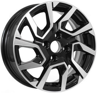 Литые диски KDW KD1420 (КС1090-01) 14x5.5" 4x100мм DIA 54.1мм ET 40мм Black Front Polished