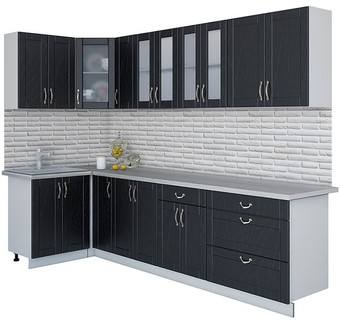 Готовая кухня Интерлиния Мила Крафт 1.2x3.0 (дуб английский)