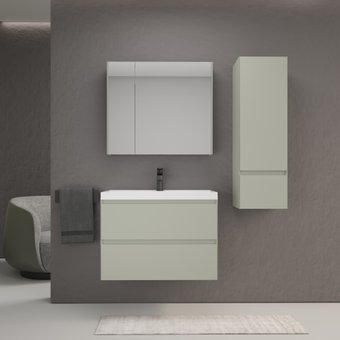 Symbolite Тумба под умывальник Манхэттен 80 Plus 2 ящика (подвесная, олива)
