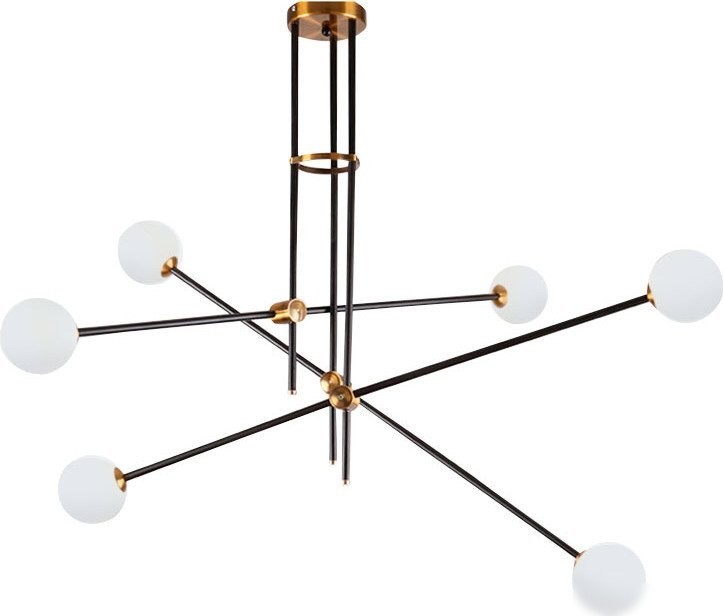 Подвесная люстра DeLight Collection Bistro Globe 9389P/6 (black/gold)