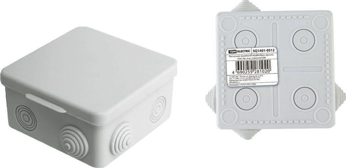 Накладная коробка TDM Electric SQ1401-0512 (белый)