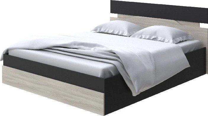 Кровать PROxSON Milton с ПМ 140x200 (черный/ясень шимо светлый)