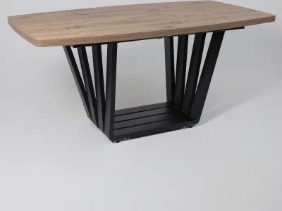 Кухонный стол Listvig Kameron раздвижной 160-205x90 (дуб веллингтон/черный)