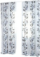 Комплект штор Delfa СШД-050 Flowers/21 (160x250, серые цветы)