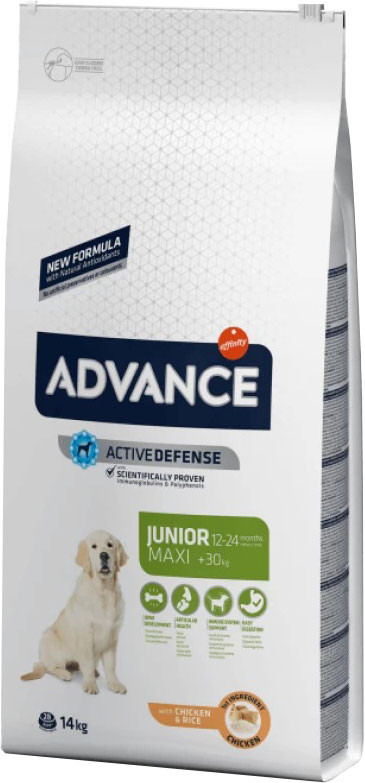 Сухой корм для собак Advance Maxi Junior с курицей и рисом 14 кг Сухой корм для собак Advance Maxi Junior с курицей и рисом 14 кг