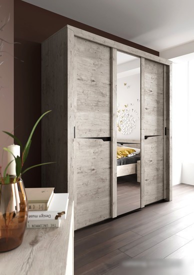 Шкаф-купе Мебельград Соренто 194x62x220 (дуб бонифаций/кофе структурный матовый)