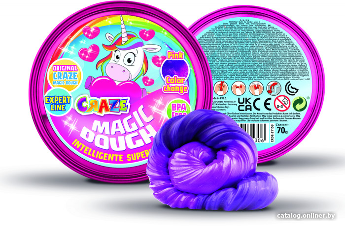 Тесто для лепки Craze Magic Dough Попрыгунчик Мечты единорога 35306.C (фиолетовый/розовый)