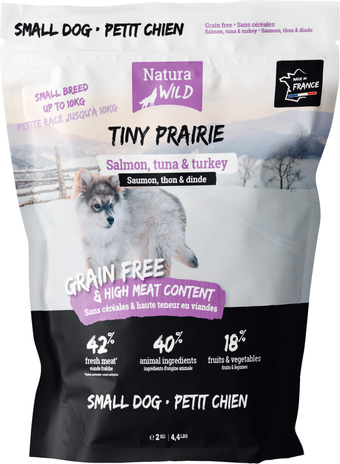 Сухой корм для собак Natura Wild Tiny Prairie беззерновой для собак миниатюрных пород с лососем, тунцом и индейкой 2 кг