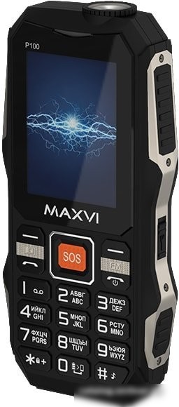 Кнопочный телефон Maxvi P100 (черный)