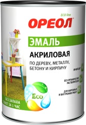 Эмаль Ореол акриловая глянцевая (белый, 0.9 кг)