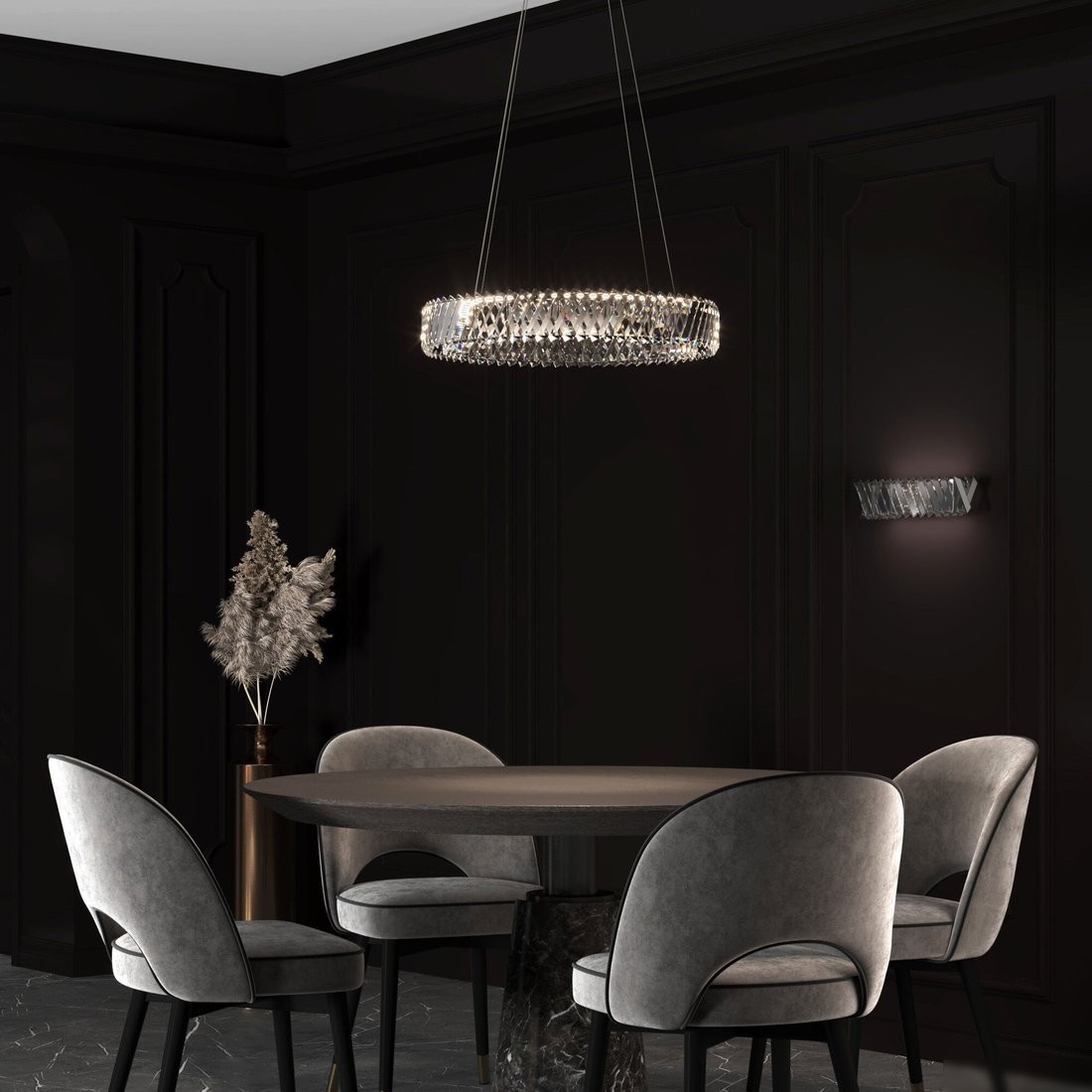Подвесная люстра Евросвет Strotskis 101004 LED (никель хрусталь)