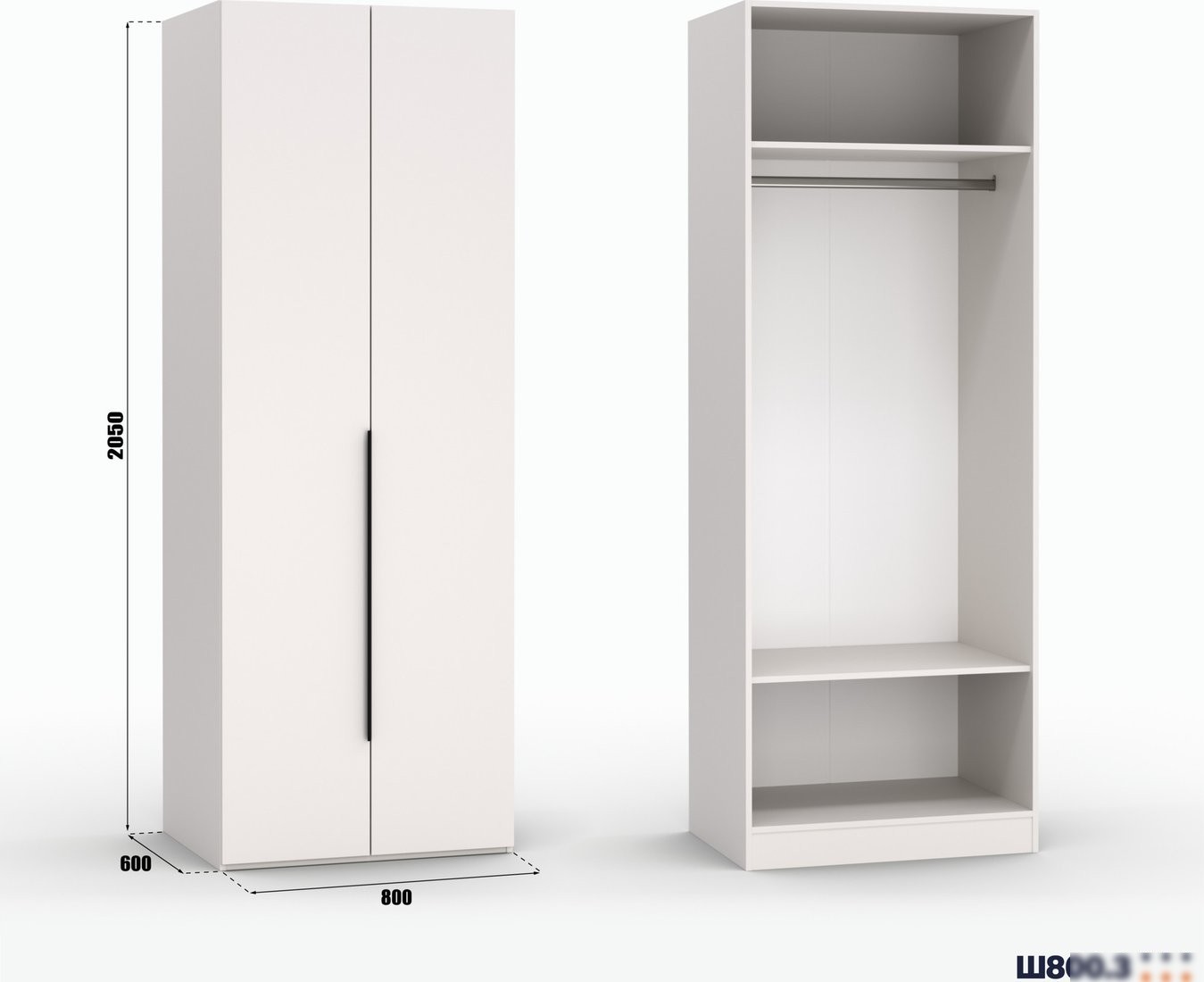 Шкаф распашной Кастанье Модерн Ш 800.3 (кашемир)