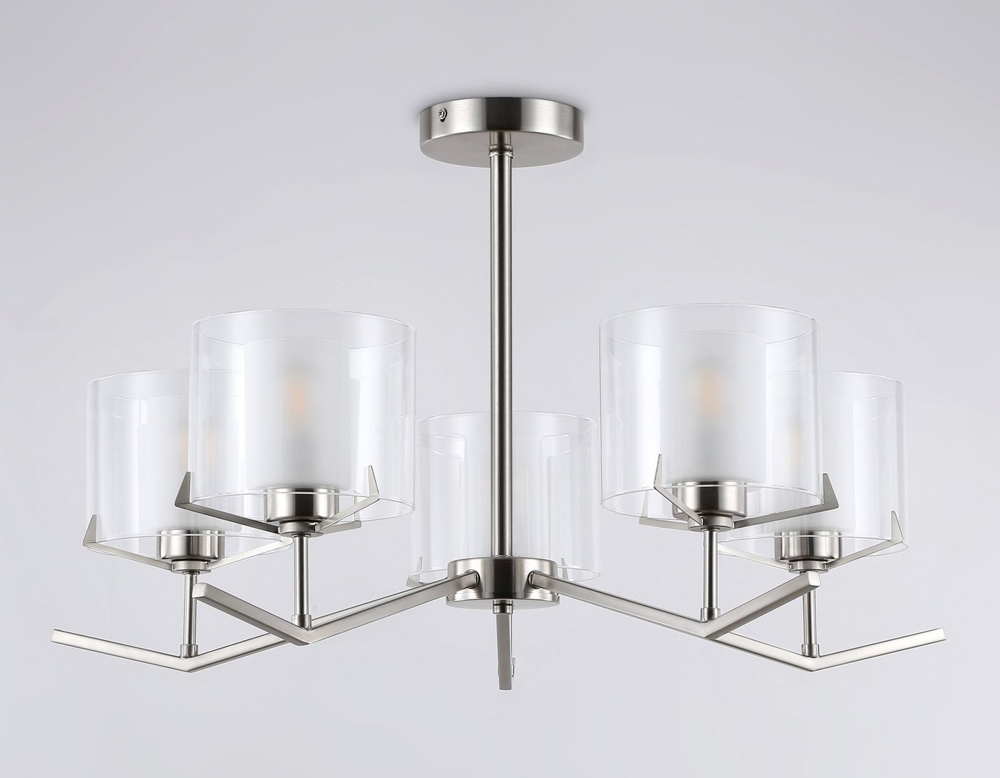 Подвесная люстра Ambrella LH57001/5 SN/FR (никель/белый матовый)