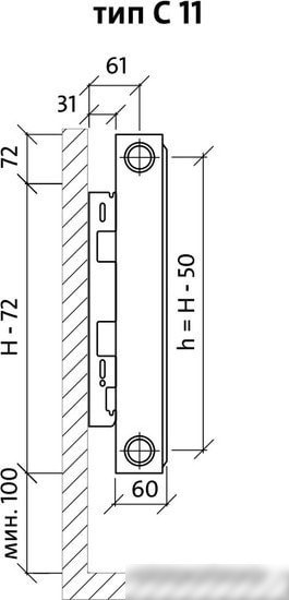 Стальной панельный радиатор Royal Thermo Compact C11-500-600 (Bianco Traffico)