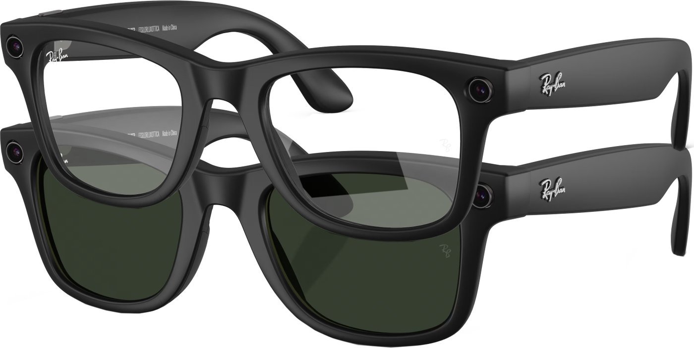 Умные очки Ray-Ban Meta Wayfarer RW4006 (черный матовый/зеленый, прозрачный)