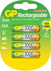 Аккумуляторы GP AAA 1000mAh 4 шт. (100AAAHC)