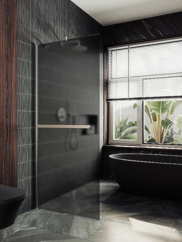 Душевая стенка MaybahGlass 99x195 MGD-1462-5ш (графитовое матовое стекло/хром матовый)