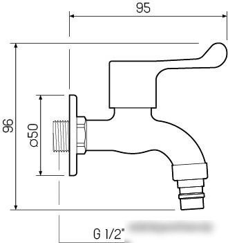 Кран РМС SUS124KR-1/2