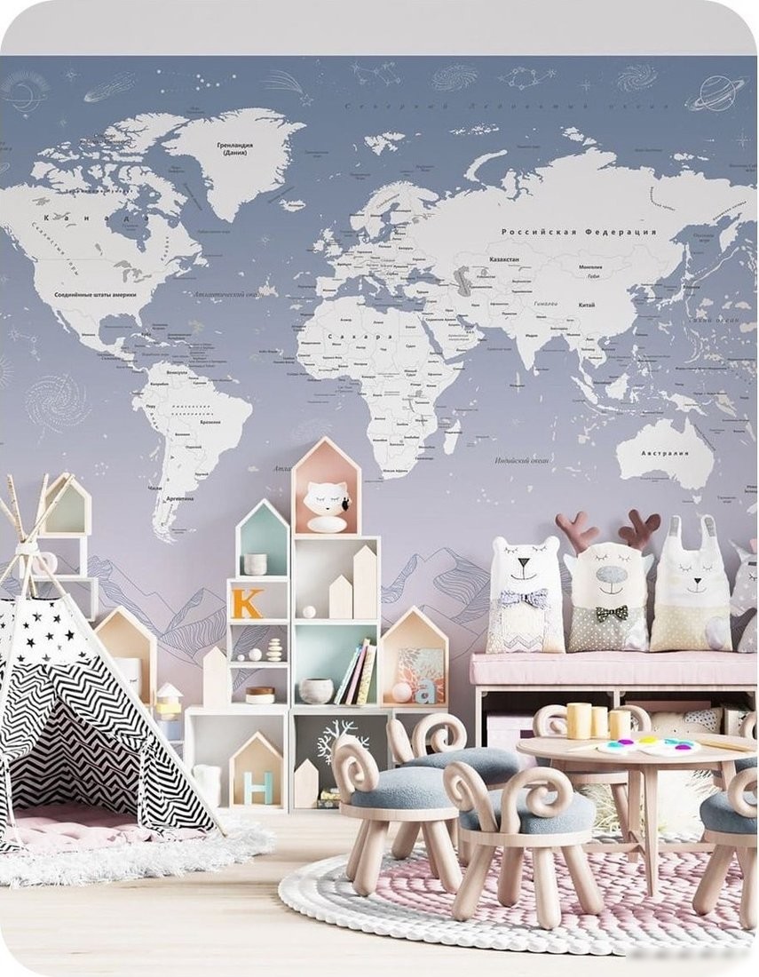 Флизелиновые обои Citydecor Карта мира 26 (400x260см)