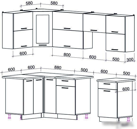Угловая кухня Интерлиния Мила Gloss 60-12x25 (капучино глянец)