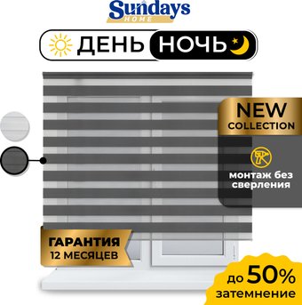 Шторы день-ночь Sundays Home ДН LB 111-10 110x160 (графитовый)