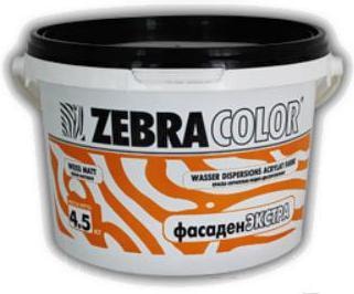 Краска Zebracolor Фасаден Экстра 4.5кг (белый)