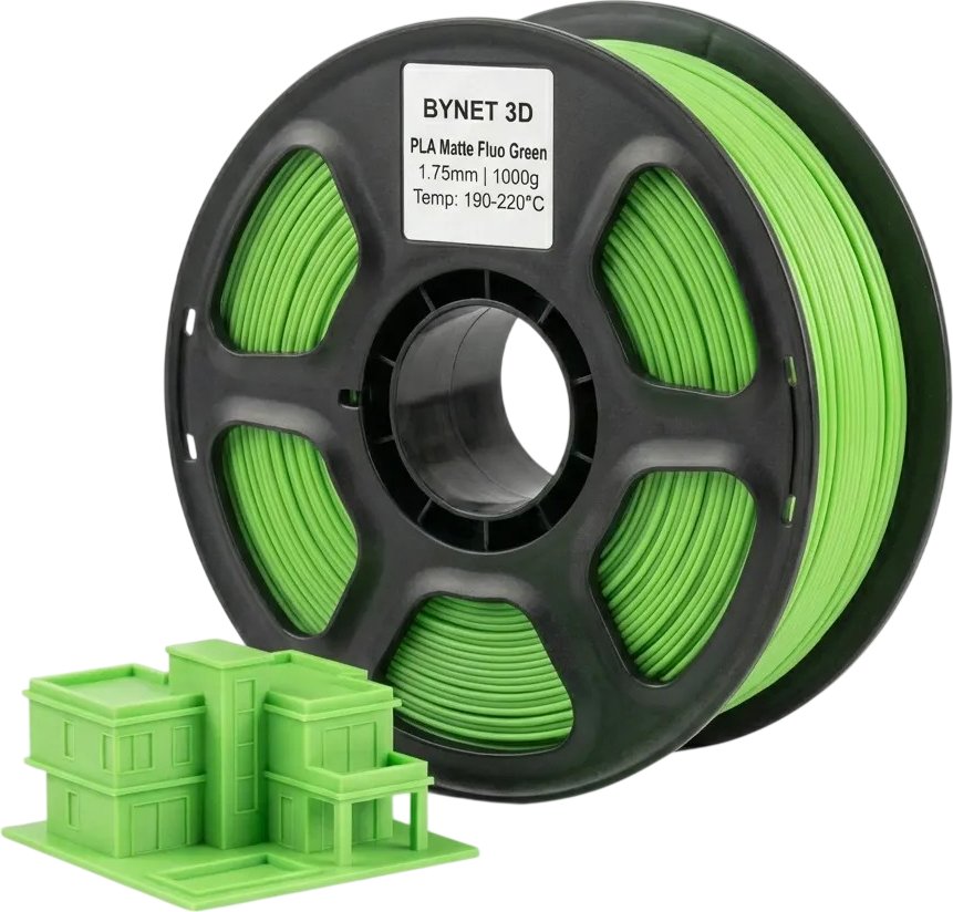 Филамент BYNET3D PLA BN_PLA20_FGN (Matte Fluo Green)