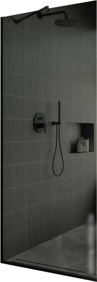 Душевая стенка MaybahGlass 195x89 MGD-693-6у (графитовое стекло/черный)