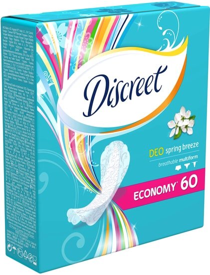 Прокладки ежедневные Discreet Deo Spring Breeze Multiform (60 шт)