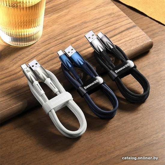 Кабель Baseus Glimmer Series Fast Charging Data Cable USB Type-A - Type-C 100W CADH000401 (1 м, черный)