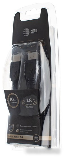 Кабель CACTUS HDMI - HDMI CS-HDMI.2-1.8 (1.8 м, черный)