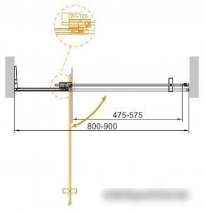 Душевая дверь Cezares SLIDER-B-1-80/90-BR-Cr