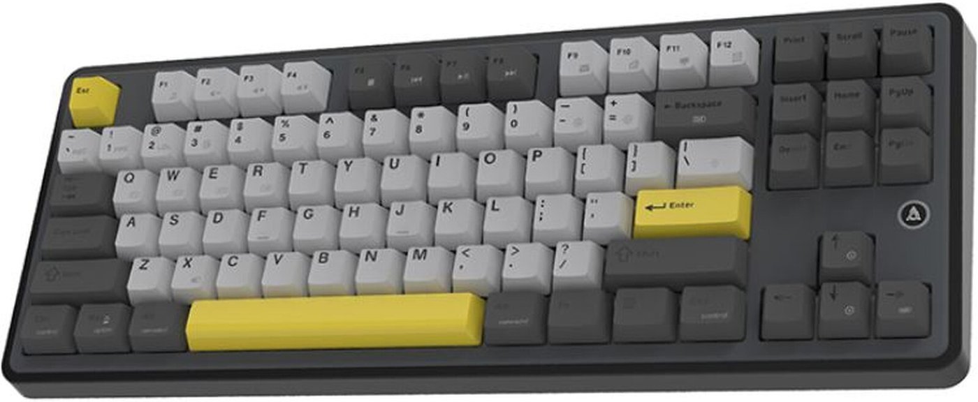 Клавиатура Ajazz AK870 Without Screen (черный/серый/желтый, Ajazz Gift)