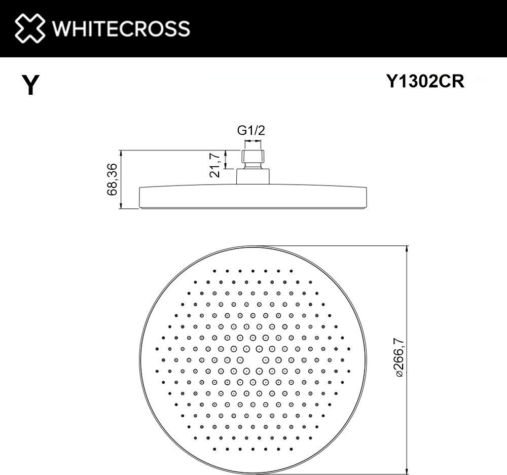 Верхний душ Whitecross Y1302CR (хром)