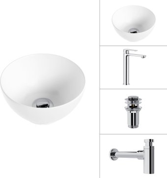 Умывальник Lauter 21601E + Moon 21СK81691C + сифон 21635CH + дон.клапан 21190CH (хром)