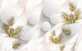 Фотообои Vimala 3D Шары с цветами 270x400