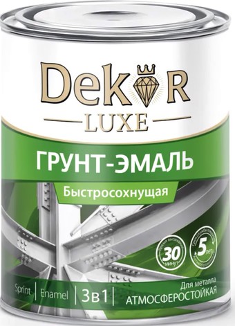 Грунт-эмаль Dekor Sprint 3 в 1 быстросохнущая 0.9 кг (белый)